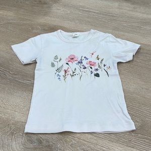 Urban Outfitters Cream Wild Flower Baby Tee